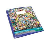 Portalistino A4 - Tasca personalizzabile 23,5x31 cm - per ufficio, scuola, casa - copertina e 50 buste in plastica BLU