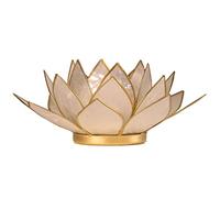 Portalumino Loto dei Chakra Capiz Bianco Bordo Dorato