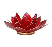 Portalumino Loto dei Chakra rosso fatto a mano 13 cm