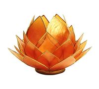 Portalumino Loto Illuminazione Arancio Sfumato Portacandele Luce Lumino Candela