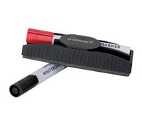 Portamarcatori e cancellino Q-Connect con 2 marcatori nero KF18633