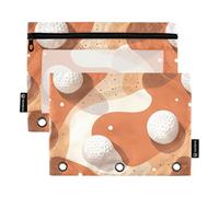Portamatite a 3 anelli in terracotta per palline da golf, con cerniera, 2 pezzi, trasparente, per casa, viaggi, biglietti