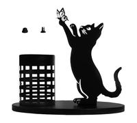 Portamatite a forma di gatto nero, grazioso organizer da scrivania, contenitore per penne in metallo, elegante accessorio decorativo, scatola da esposizione per cancelleria, decorazione da tavolo