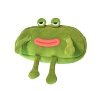 Portamatite a forma di rana - Portamatite a forma di rana verde | Portafoglio in peluche | Astuccio per ragazze | Grande astuccio per la scuola e | Astuccio per matite per bambini | Cancelleria per