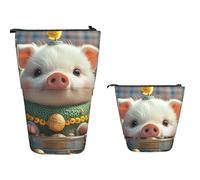 Portamatite Borsa Foolish Cute Pig Astuccio Portapenne In Piedi Personalizzato Astuccio Per Matite Portatile Slot Matite Astuccio Per Ragazzi, Collegio, Insegnanti