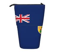 Portamatite espandibile con bandiera delle Isole Turks e Caicos, in tessuto Oxford multi-design, altezza regolabile, borsa cosmetica multiuso