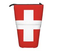 Portamatite espandibile con bandiera svizzera, tessuto Oxford multi-design, altezza regolabile, borsa cosmetica multiuso