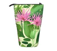 Portamatite espandibile con supporto e fiori rosa, tessuto Oxford multi-design, altezza regolabile, borsa cosmetica multiuso
