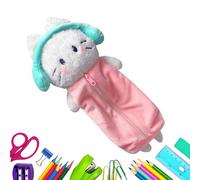 Portamatite Gatto | Borsa Portaoggetti in Peluche per Materiale Scolastico e Ufficio - Con Cerniera e Design Gatto con Cuffie,Per Bambini, Scuola, Materiale Scolastico, Cancelleria e Studenti Universi