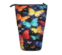 Portamatite Matita Verticale Psychedelic Colorful Butterflies Pencil Case | durevole Astuccio Telescopico leggero Pencil Case Per come Regalo Scuola