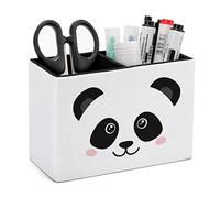 Portamatite per scrivania, simpatico portapenne con faccia di panda, organizer per penne da scrivania, organizer per matite da scrivania, porta pennelli per trucco per ufficio, scuola, college, pell