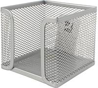 Portamemo in metallo Q-Connect 9,5x8x9,5 cm argento KF00881