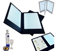 Portamenu Illuminato Retroilluminato, Copertina Pieghevole a Doppio Pannello, Illuminazione Automatica Quando Aperto Oltre I 180°, Spegnimento Automatico Quando Chiuso, Facile Da Pulire, Batteria Rica