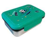 Portamerenda Lunch Box Sj Seven Boy Panda nello spazio - Space Star Dim. 18 x 12 x 7 cm per Scuola, Gite, Picnic e Mare + portachiave fischietto