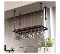 Portametteria montata a soffitto a soffitto in bicchiere di vetro, porta in bicchiere di vino appeso, altezza armadio del vino appeso regolabile, porta in vetro da vino montato a parete perfetto per
