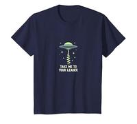 Portami al Tuo Incontro Alieno fantascientifico UFO Leader Maglietta, Bambini, Navy, 10 Anni