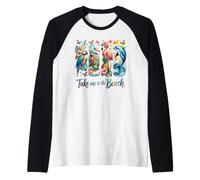 Portami alla Spiaggia Animali Tropicali Maglia con Maniche Raglan