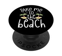 Portami alla spiaggia Palm Trees Sandy Beach PopSockets PopGrip Adesivo