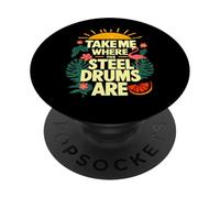 Portami dove sono i tamburi d'acciaio - Flamingo Reggae Summer PopSockets PopGrip Adesivo