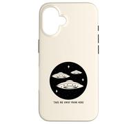Portami via da qui (Alien UFO Graphic) Custodia per iPhone 16