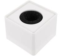 Portamicrofono da Intervista a Cubo in ABS Bianco 3,9cm | Struttura Robusta, Interno Cotone Regolabile, Spazio Ampio per Logo, per Microfono Professionale