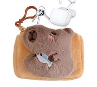 Portamonete a carpincho per portachiavi, portachiavi a portafoglio con carpincho - carino e divertente borsa in peluche di Capibara - tracolla ciondolo a portafoglio , portachiavi con clip per