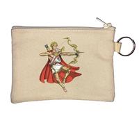 Portamonete a forma di arco dell'antico dio greco Apollo, colore beige