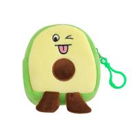 Portamonete a forma di avocado, ampiamente usato, con frutta, mini borsa con cerniera, tasca FlufyPlush per denaro tascabile, portachiavi per ragazze, custodia compatta per balsamo per labbra
