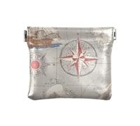 Portamonete a forma di bussola, modello barca a vela, portamonete, portamonete, in pelle PU, mini portafoglio per donne, ragazze, uomini