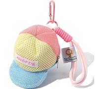 Portamonete a forma di cappello 2025 e mini sacchetto portachiavi, accessorio creativo per donne e uomini, contenitore portatile con cerniera e cinturino da polso, per cambiamento, rossetto