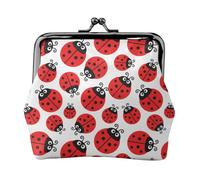 Portamonete a forma di coccinella in stile cartone animato, portamonete con chiusura a bacio, piccolo portamonete da donna in pelle PU