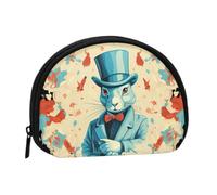 Portamonete a forma di coniglio mago, piccolo portafoglio da viaggio alla moda | Piccola borsa cosmetica a conchiglia per borsetta con cerniera, tasca portamonete per uomo e donna, organizer per chia