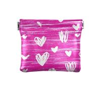 Portamonete a forma di cuore con scritta "Love", in pelle PU, per donne, ragazze, uomini e donne, colore: rosa acceso
