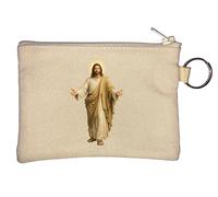 Portamonete a forma di figura radiante con braccia aperte, colore: beige