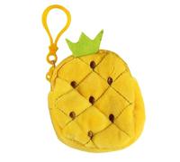 Portamonete a forma di frutta con clip a moschettone, in peluche, per riempire la calza della Befana, per bambini, ragazzi e ragazze, Ananas