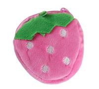 Portamonete a forma di frutta con clip a moschettone, in peluche, per riempire la calza della Befana, per bambini, ragazzi e ragazze, Fragola rosa.