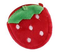 Portamonete a forma di frutta con clip a moschettone, in peluche, per riempire la calza della Befana, per bambini, ragazzi e ragazze, Rosso fragola.