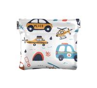 Portamonete a forma di macchina della polizia, in pelle PU, mini portafoglio portamonete per donne, ragazze, uomini