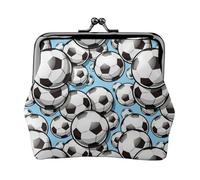 Portamonete a forma di pallone da calcio, portamonete con chiusura a bacio, piccolo portamonete da donna in pelle PU