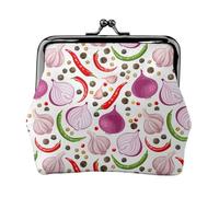Portamonete a forma di peperone con cipolla e campanella, portamonete da donna in pelle sintetica