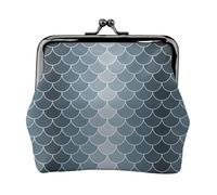 Portamonete a forma di squame di pesce, portamonete con serratura a bacio, piccolo portamonete in pelle PU per donne