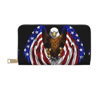 Portamonete a mano con bandiera degli Stati Uniti, con aquila patriottica, alla moda e versatile, può contenere telefoni cellulari, monete, chiavi