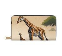Portamonete a mano con giraffa madre e bambino, alla moda e versatile, può contenere telefoni cellulari, monete, chiavi