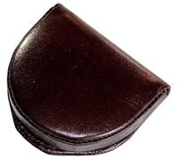 Portamonete a Tacco Piccolo CUOIO Uomo Donna ARTIGIANALE Vera Pelle 7x8cm Made in Italy Porta Euro spiccioli, Marrone scuro Testa di Moro