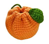 Portamonete arancione all'uncinetto | Piccola borsa portaoggetti a forma di mandarino | Mini borse con coulisse | Portamonete arancione fatto a mano con coulisse | Portamonete adatto per bambini