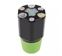 Portamonete Auto Girevole 2 Piani Dispenser di Soldi Organizer ABS Nero Verde Portamonete Per Bracciolo Tazza Salvadanaio Con Spazio Per Monete E banconote In Veicolo Ufficio Casa