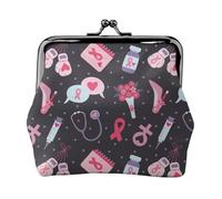 Portamonete Awareness1 per il cancro al seno, portamonete con chiusura a bacio, piccolo portamonete da donna in pelle PU