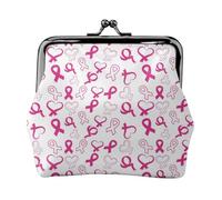 Portamonete Awareness4 per il cancro al seno, portamonete con chiusura a bacio, piccolo portamonete da donna in pelle PU