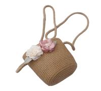 Portamonete Bambina in Paglia Intrecciata Fiore e Zip