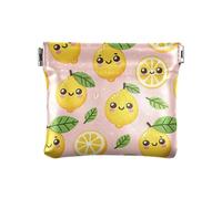 Portamonete blu da giardino al neon senza portamonete con cerniera portamonete in materiale riciclato per le donne, Allegro Limoni Rosa, Taglia unica, Allegro Limoni Rosa